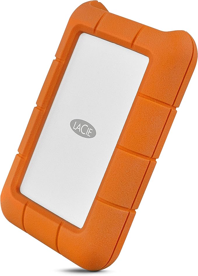 LaCie Rugged Thunderbolt USB-C 4TB External Hard Drive Portable HDD – USB 3.0 compatible, Drop Shock Dust Water Resistant, Mac and PC Computer Desktop Workstation Laptop, 1 Mo Adobe CC (STFS4000800)