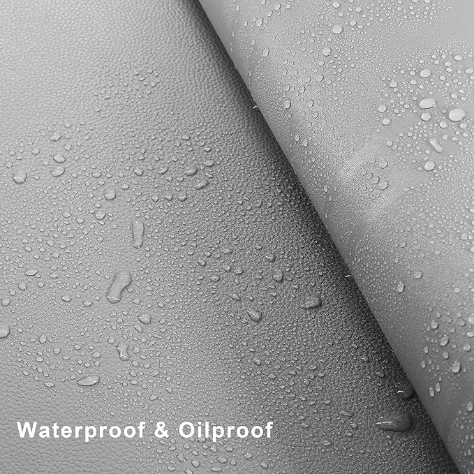 Vyaaa L-Shaped Leather Desk Pad, Gaming Mouse Pad for Corner Desk Mat, Office and Home, 43 x 43 x 15.7 Inch, Light Gray
