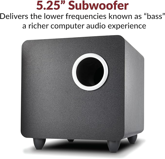 Cyber Acoustics CA-3610 2.1 Multimedia Speaker System with Subwoofer, Perfect Computer Speakers for PC or Mac, Great for Music, Movies, and Gaming
