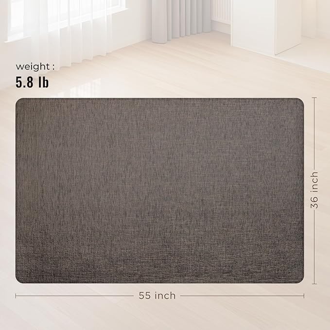 Office Chair Mat,36"x55" Anti-Slip Waterproof Hardwood Floor Chair Mat,Heavy Duty Floor Protector Rolling Chairs for Home Office(Coffee)