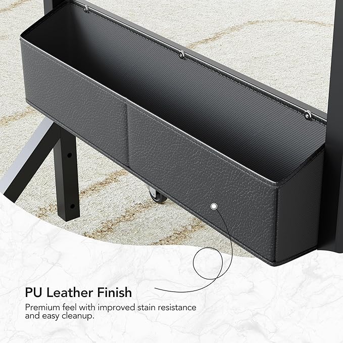 HUANUO Portable Standing Desk Adjustable Height, Mobile Stand Up Desk for Walking Pad and Treadmill, Rolling Computer Table with Wheels, 31.5"x15.75" Height 28.7"-46.1", Black
