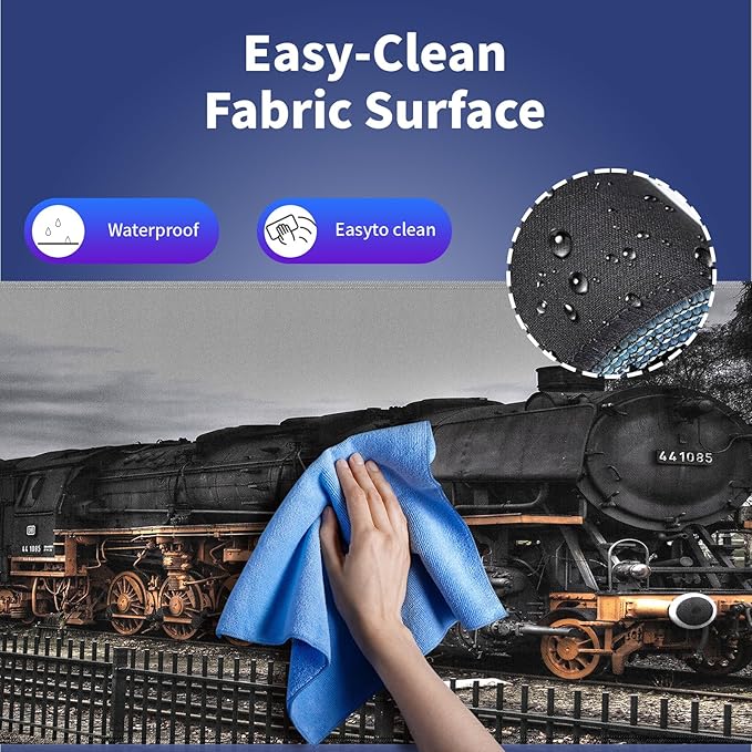 Extra Large Gaming Mouse Pad (31.5" x 11.8") with Durable Stitched Edges – Vintage Steam Locomotive Old Train at a Railway Station, Anti-Slip Base & Smooth Fabric Surface Extended XXL Desk Mat
