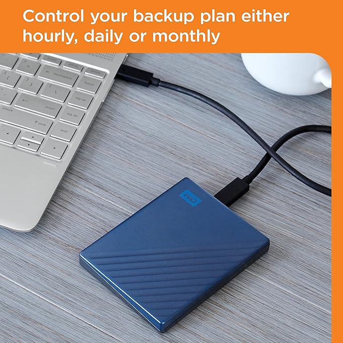 WD 6TB My Passport Ultra Blue, Portable External Hard Drive, Backup Software with Defense Against ransomware, and Password Protection, USB-C and USB 3.1 - WDBEJA0060BBL-WESN