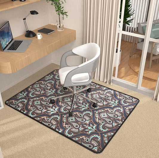 Placoot Heavy Duty Office Chair Mat for Carpet & Hardwood Floors, 48" x 36" Decorative Chair Mat Floor Mat, Desk Chair Mat for Carpeted Floors and Hardwood Floor for Home Office, Bustling