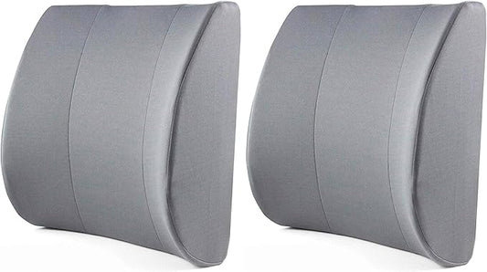 DMI Lumbar Support Pillow for Chair to Assist with Back Support with Removable Washable Cover and Firm Insert to Ease Lower Back Pain While Improving Posture, 14 x 13 x 5, Contoured Foam, Elite, Gray