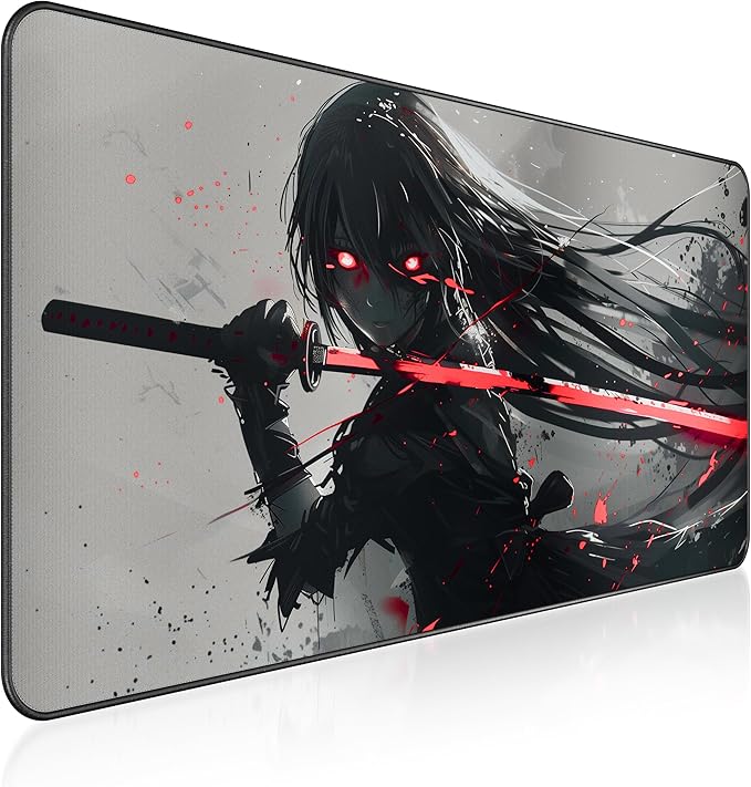 XXL Gaming Mouse Pad 35.4 x 15.7 inch - Water-Resistant & Stitched Edges - Large Anime XL Mousepad for Desk - Gamer Accessories Big Full Deskpad Mat Game Mousepads Deskmat