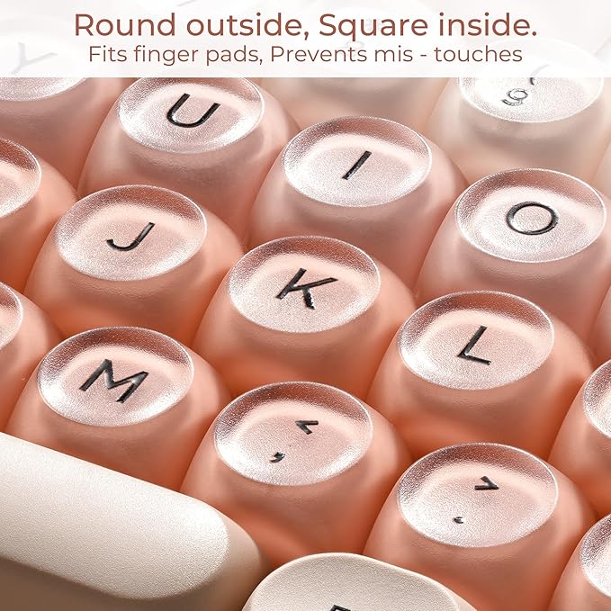 OHY PBT Keycaps, XVX Pink Jelly Foundation HOA Profile, 132-Key Cute Custom Keycaps (for Mechanical Keyboards with Cherry/Gateron MX Switches)-Flesh Pink（ONLY KEYCAPS）