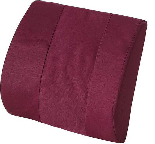 Essential Medical Supply Molded Lumbar Cushion in Navy with Elastic Positioning Strap - Perfect for Office or Car Chairs, Provides Lower Back Support and Comfort