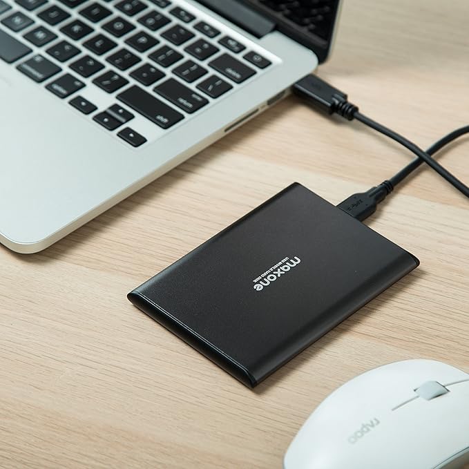 Maxone 500GB Ultra Slim Portable External Hard Drive HDD Compatible with PC, Laptop, Grey