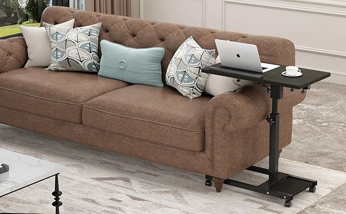TigerDad Mobile Adjustable Height Laptop Stand PC Portable Laptop Swivel Table Rolling Table with Wheels Caster and Mouse Pad (Dekuwood)