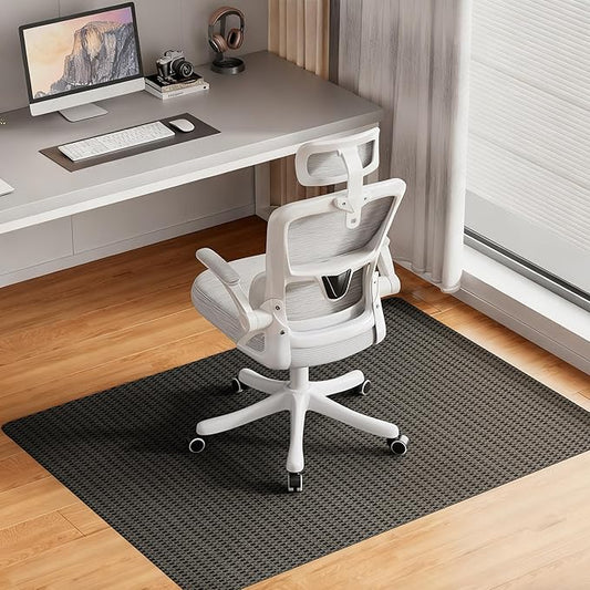 Delamu Office Chair Mat for Hardwood Floor, 36"×48" Floor Protector for Under Desk Computer Rolling Chair Mat, Anti-Slip PVC Chair Mats for Office Home (Black Brown)