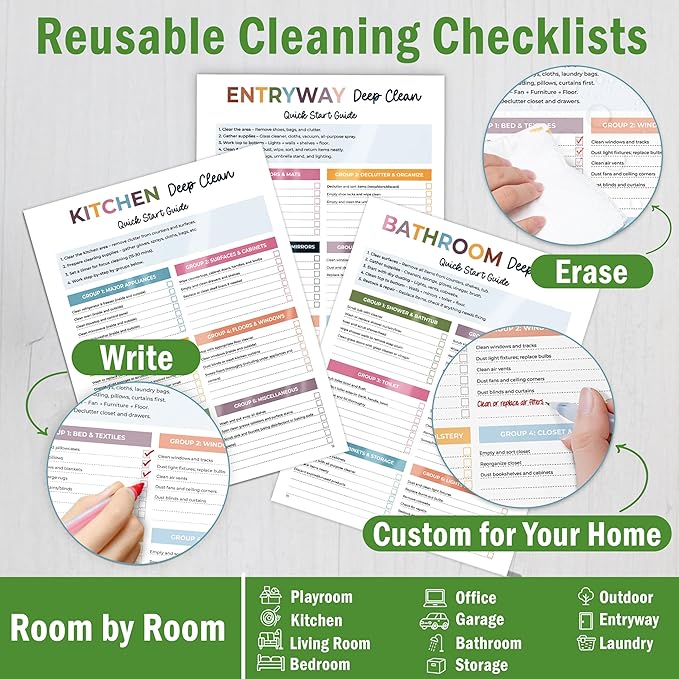 ADHD Cleaning Planner - Cleaning Schedule and Checklist Organizer for Adults and Teens - Daily, Weekly & Monthly Household Cleaning Checklist for ADHD Minds - Stress-Free Housework