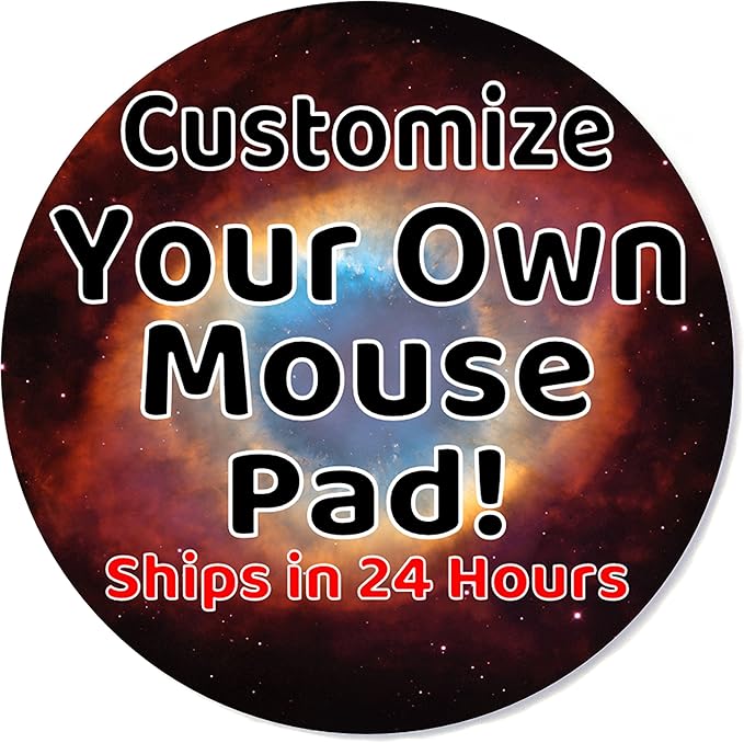 Personalized Mouse Pad - Add Pictures, Text, Logo or Art Design and Make Your Own Customized Mousepad. Each Custom Mouse Mat Comes in a Colorful Gift Bag. Personalized Your Gaming Mousepad (Round)