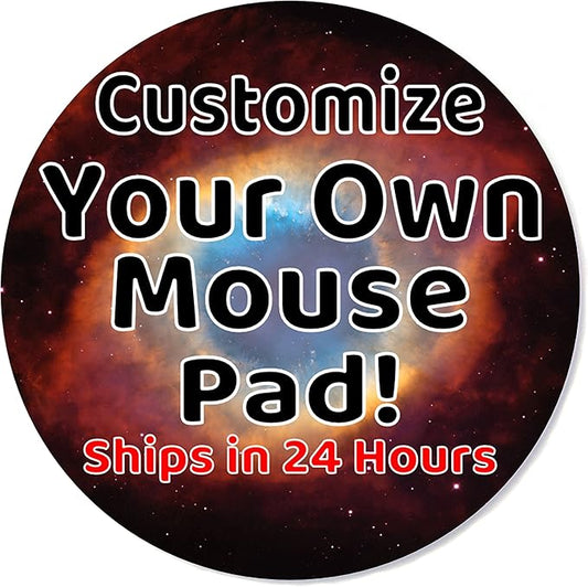 Personalized Mouse Pad - Add Pictures, Text, Logo or Art Design and Make Your Own Customized Mousepad. Each Custom Mouse Mat Comes in a Colorful Gift Bag. Personalized Your Gaming Mousepad (Round)
