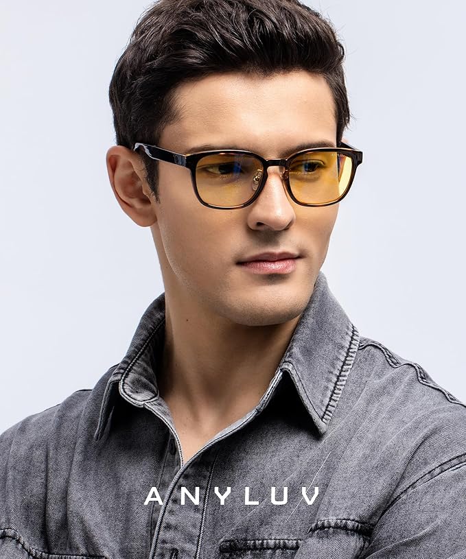 ANYLUV Blue Light Glasses Men Women Computer Gaming Glasses Anti Eyestrain Lightweight Blue Light Blocking Glasses