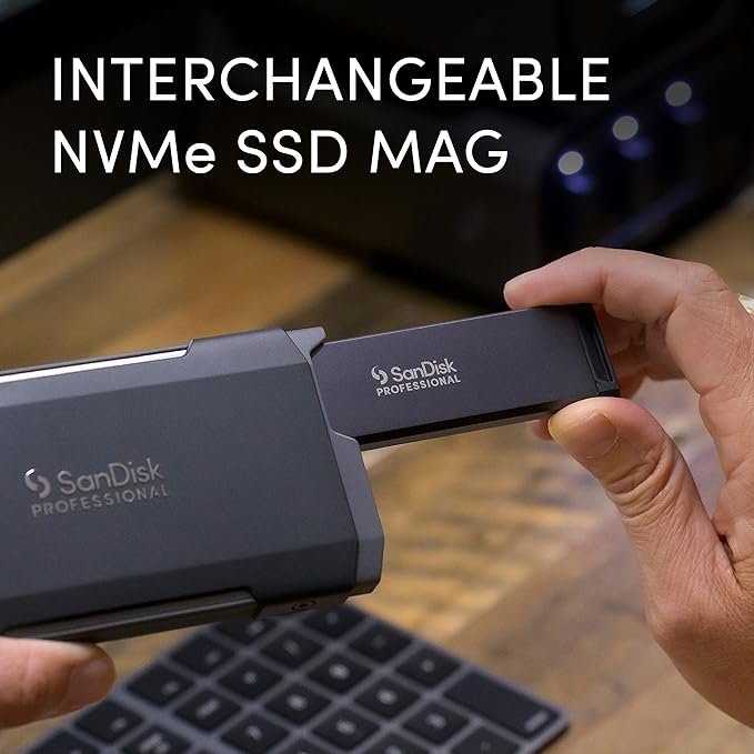 SanDisk Professional 2TB SSD Mag - Portable & Modular NVMe SSD Mag, Ultra-Durable - SDPM1NS-002T-GBAND