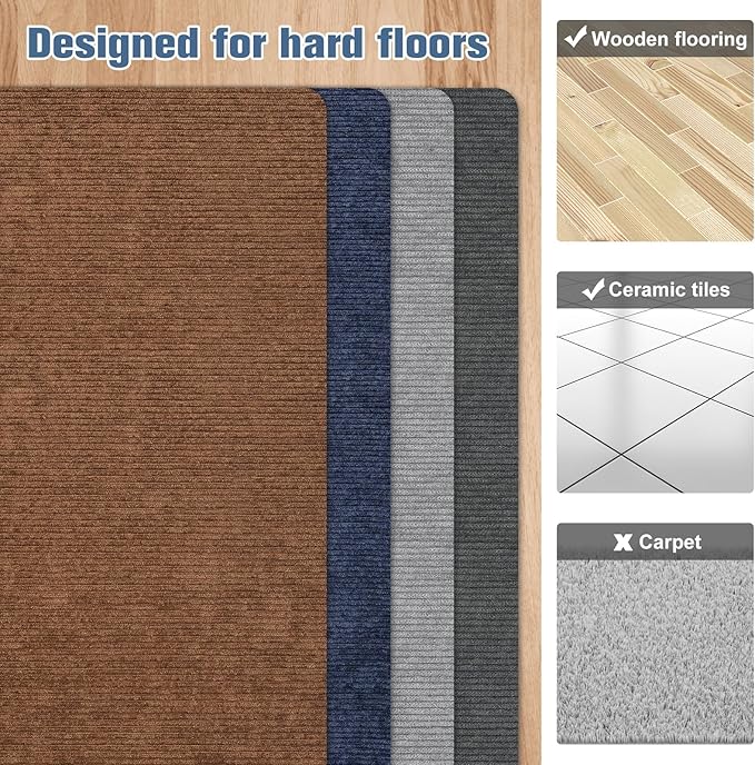 Placoot Desk Chair Mat for Hardwood Floor Corduroy Surface 55''x35'' Office Chair Mat for Rolling Chairs, Under Desk Low-Pile Office Rug Floor Mat