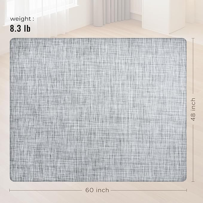 Office Chair Mat,48"x60" Anti-Slip Waterproof Hardwood Floor Chair Mat,Heavy Duty Floor Protector Rolling Chairs for Home Office(Grey)