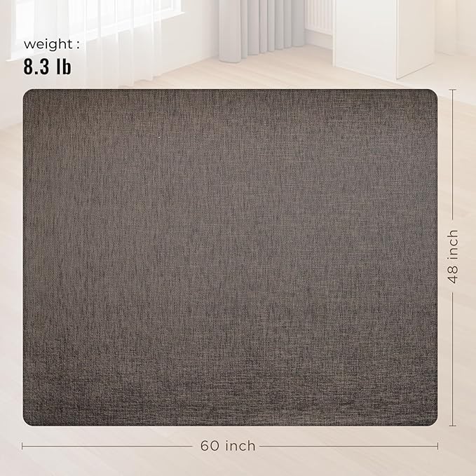 Office Chair Mat,48"x60" Anti-Slip Waterproof Hardwood Floor Chair Mat,Heavy Duty Floor Protector Rolling Chairs for Home Office(Coffee)