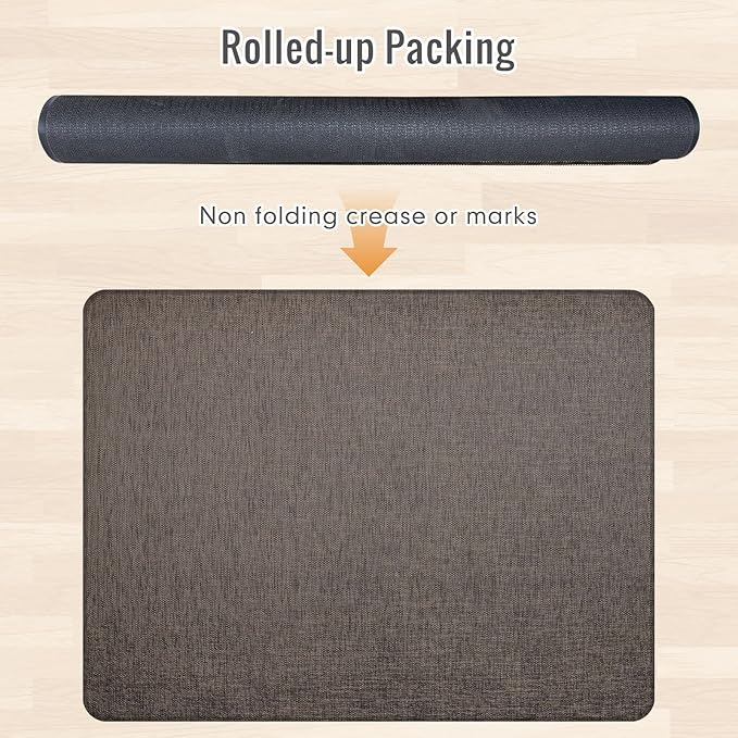 Office Chair Mat,48"x55" Anti-Slip Waterproof Hardwood Floor Chair Mat,Heavy Duty Floor Protector Rolling Chairs for Home Office(Coffee)
