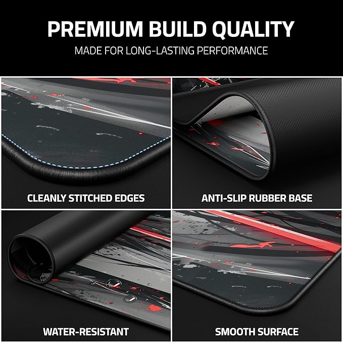 XXL Gaming Mouse Pad 35.4 x 15.7 inch - Water-Resistant & Stitched Edges - Large Anime XL Mousepad for Desk - Gamer Accessories Big Full Deskpad Mat Game Mousepads Deskmat