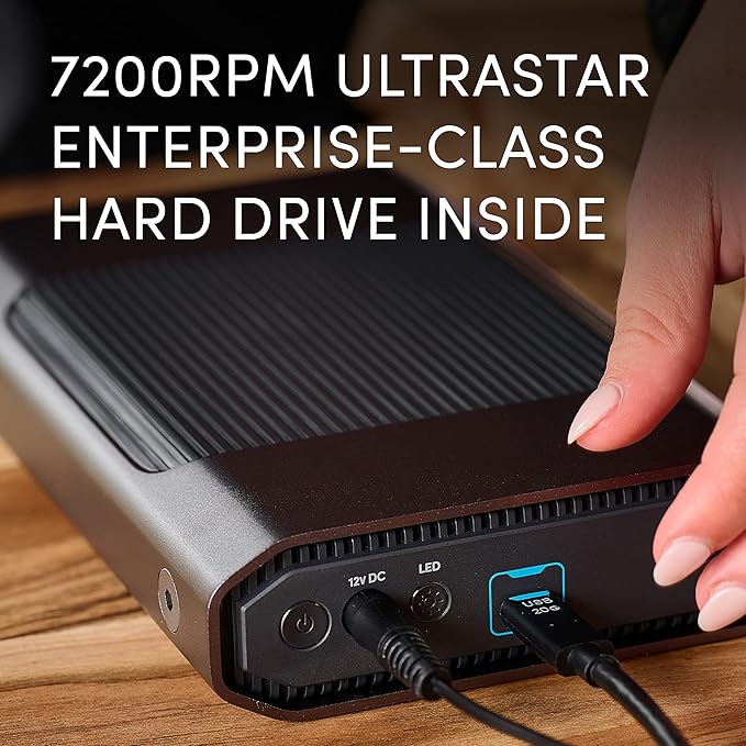 SanDisk Professional 24TB G-Drive Enterprise-Class External Desktop Hard Drive - 7200RPM Ultrastar HDD Inside, USB-C (10Gbps), USB 3.2 Gen 2, Mac Ready - SDPHF1A-024T-NBAAD