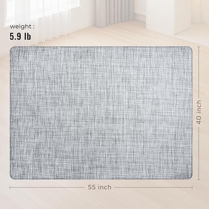 Office Chair Mat,40"x55" Anti-Slip Waterproof Hardwood Floor Chair Mat,Heavy Duty Floor Protector Rolling Chairs for Home Office(Grey)