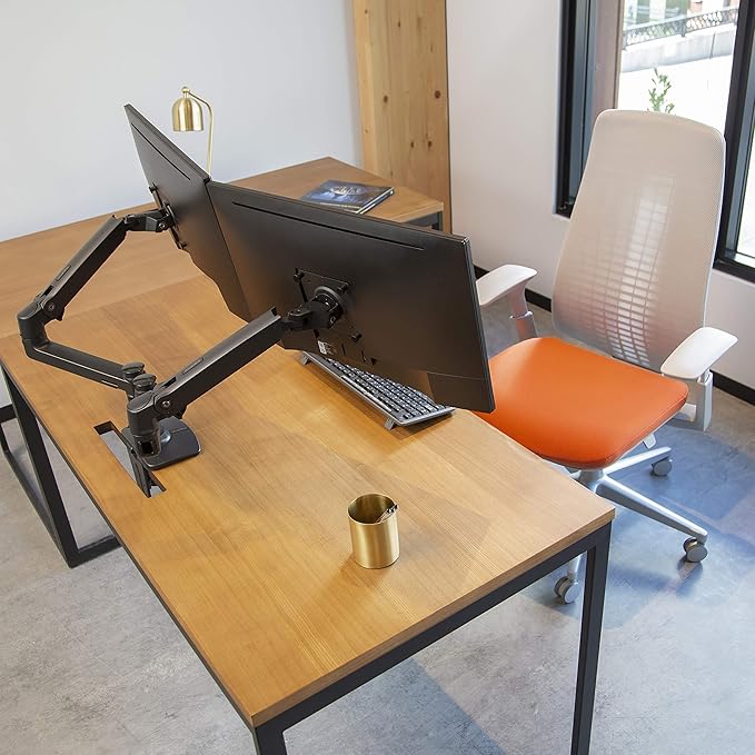 Ergotron – LX Dual Monitor Arm, VESA Desk Mount – for 2 Monitors Up to 27 Inches, 7 to 20 lbs Each – Matte Black