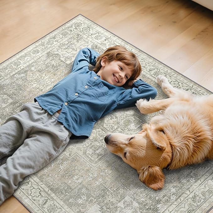 36"x48" Office Chair Mat for Hardwood Tile Floor, Under Desk Carpet Protector for Rolling Computer Chair Mat, Machine Washable Area Rug, Anti-Slip 1/5" Thick Low Pile Thin Vinyl Floor Mat, Trench