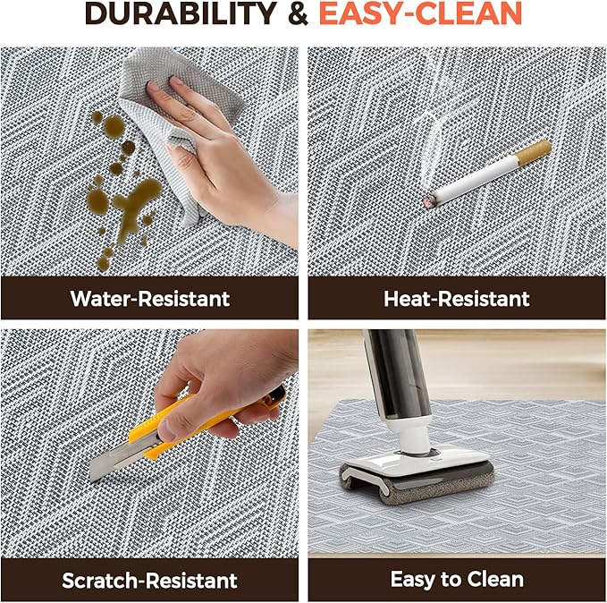 BAGAIL Office Chair Mat for Hardwood Floor, 35"x47" Heavy Duty Computer Chair Mat - Fast Flat & Smooth Glide - Non-Slip Desk Chair Floor Protector for Home Office - Gray Diamond