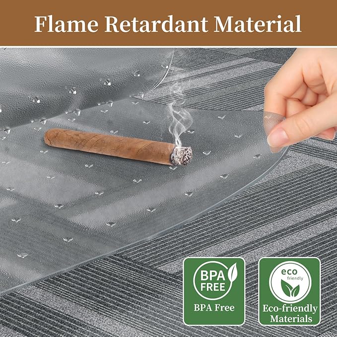 Office Chair Mat for Carpet, 55" X 36" X 0.09" Carpet Chair Mats, Clear and Thick Rolling Computer Chair Mat with Non-Slip Studded for Home and Office Low Pile Carpets