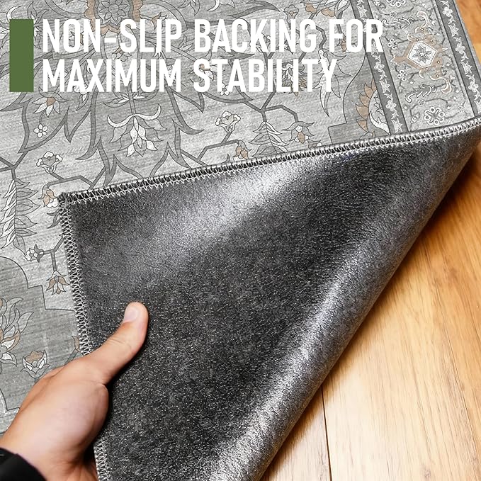 48"x60" Office Chair Mat for Hardwood, Under Desk Chair Mat for Home Office, Anti-Slip Office Rugs for Rolling Chairs, Floor Protector Washable Rugs Warm Gray