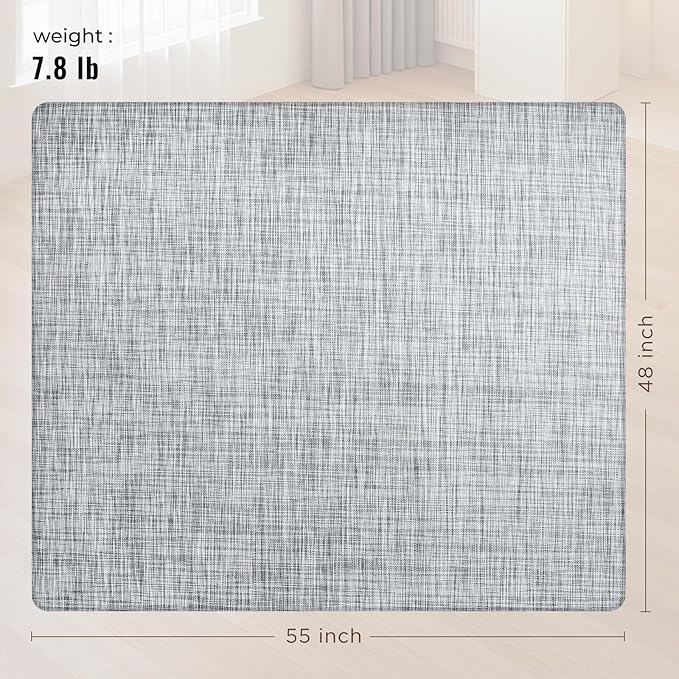 Office Chair Mat,48"x55" Anti-Slip Waterproof Hardwood Floor Chair Mat,Heavy Duty Floor Protector Rolling Chairs for Home Office(Grey)