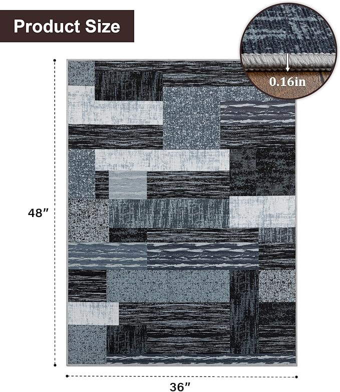 chakme Office Chair Mat for Hardwood Floor, 48"x36" Easy Glide Computer Desk Mat Protector for Rolling Chair Under Desk Rug Nonslip Backing, Machine Wash, (Jigsaw)