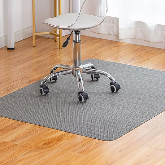 Office Chair Mat for Hardwood Floor Under Desk Computer Rolling Chair Mat for Wood/Tile Floor Non-Slip Heavy Duty Desk Rug PVC Plastic Hard Floor Protector 48" x 60" (Gray)