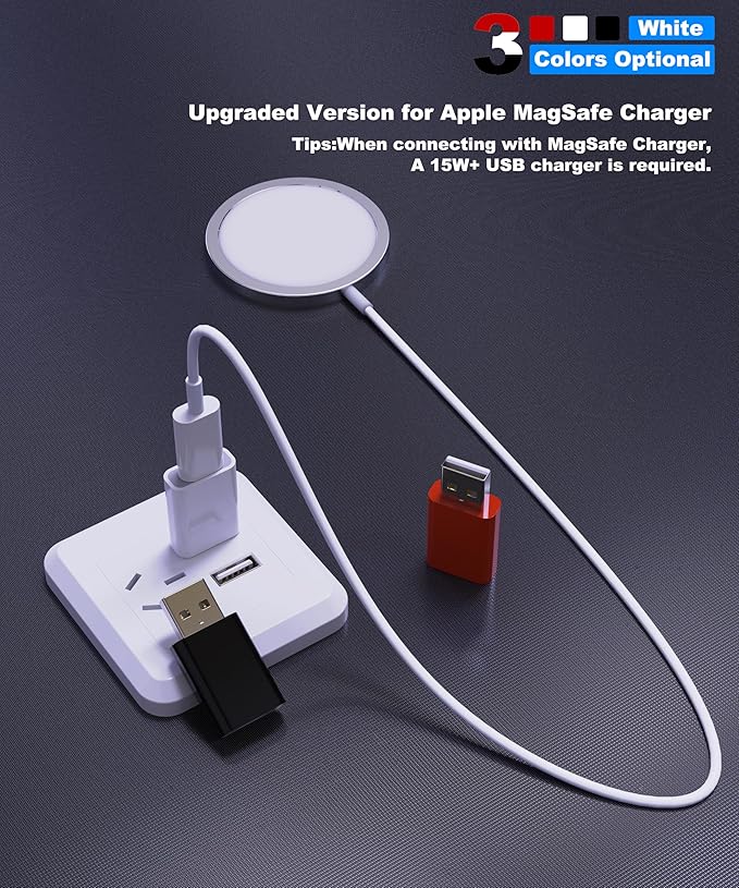 USB C Female to USB Male Adapter Compatible with Apple Watch MagSafe Charger,Type C to A Charger Cable Converter for iPhone 16 15 14 13 12 Mini Pro Max,Airpods iPad,Galaxy Note,Google Pixel 9 8 7 XL
