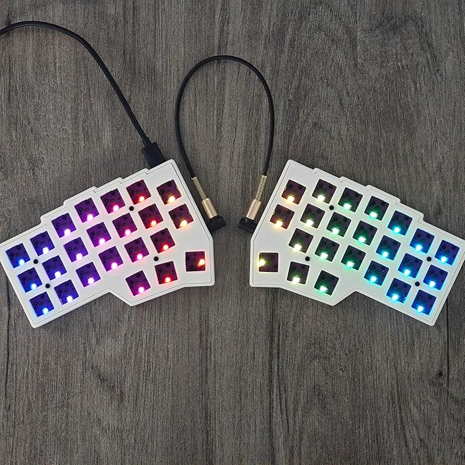 YMDK Split Keyboard Corne V4.1 46 Keys Ergonomic Hotswappable 40% Layout 3D PLA RGB QMK Vial All Key Programmable Mini Independent Gaming Keyboard Kit