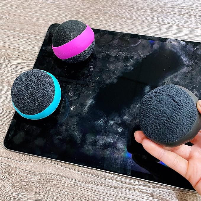Cleaning Ball, Dual Action Microfiber Cloth, for Touch Screen Smart Phones/Tablets/Laptops, Pack of 3